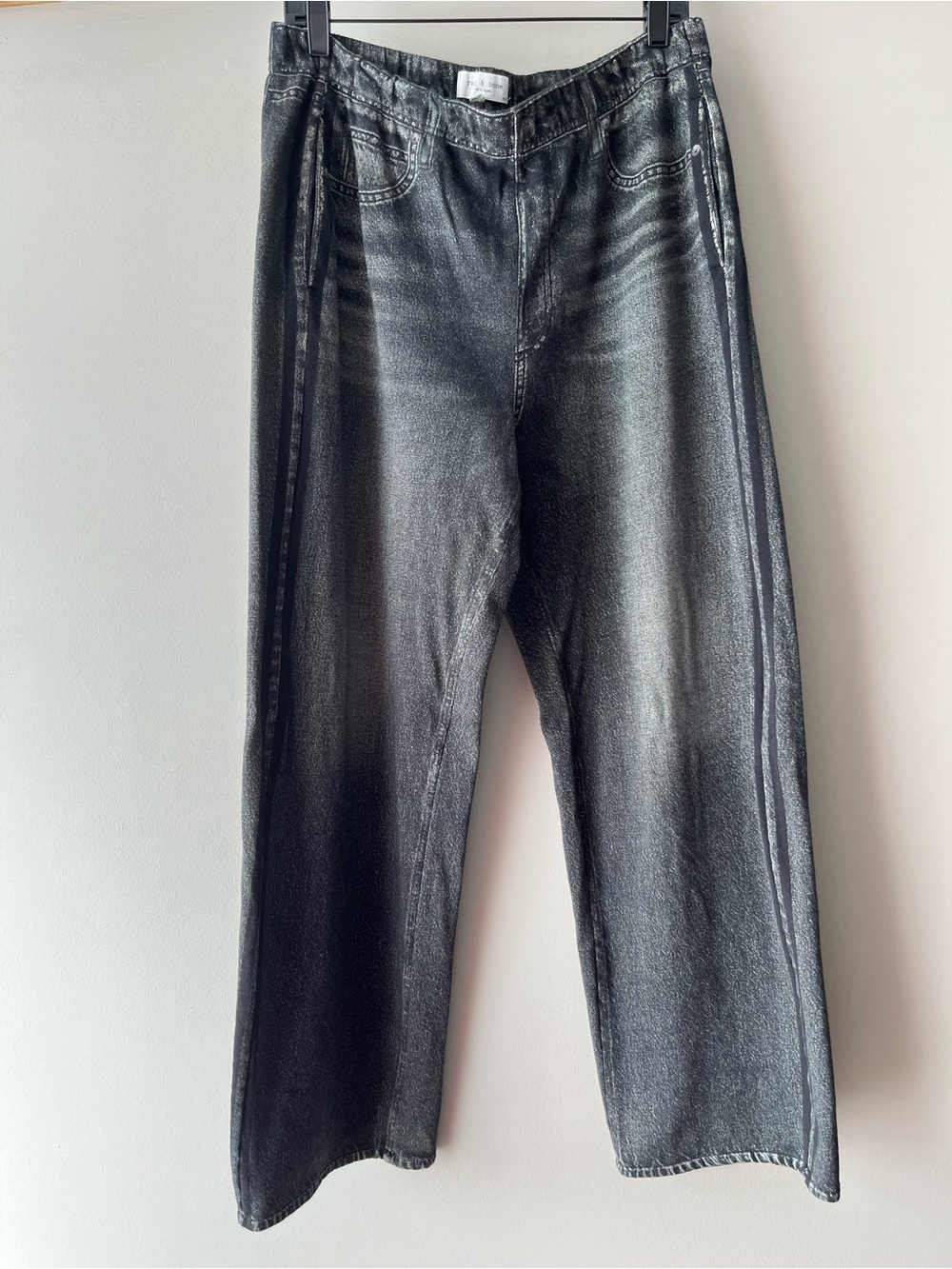 rag & bone Washed Black Wide-Leg Jeans